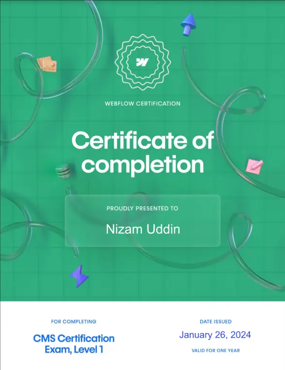 webflow certificate image